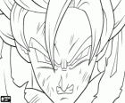 The face of a furious Goku