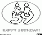 A birthday card to celebrate the fifty-nine years. Many congratulations!