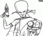 The supervillain Megamind with weapon and helmet