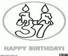 Many congratulations on your thirty-seven years. A greeting card to celebrate a birthday