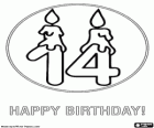 A beautiful greeting card for the fourteen birthday