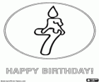 Seven years. Congratulations! Seven candles on the birthday cake or a number seven with a candle