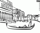 The famous canals of the city of Venice with the typical gondolas