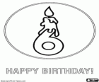 Today is your sixth birthday. A number six with a candle to celebrate your six years