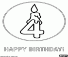 Today is your fourth birthday, wish you a happy day. Four years, four candles