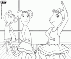 Angelina Ballerina and her friends in dance rehearsals