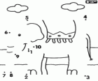 Connect the dots to discover a large terrestrial animal in this drawing