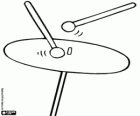 Cymbal with drum sticks