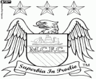 Badge of Manchester City F.C.. Football club from Manchester with the nickname of The Citizens