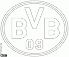 Badge of Borussia Dortmund. Sports club in Dortmund, city of North Rhine-Westphalia