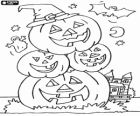 The haunted pumpkins in Halloween