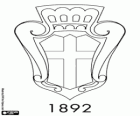 Badge of FC Pro Vercelli 1892. Soccer club from Vercelli, city in Piedmont