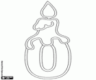 The number zero with a candle, version to fill