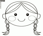 Face of the girl with braids