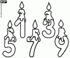 Odd numbers with the lit candles