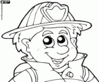 Face of the firefighter with helmet