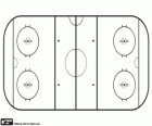 The ice hockey rink, rectangular ice rink with rounded corners