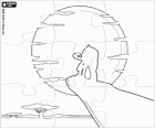 Puzzle with Pypus at the rock of the king as Simba, the Lion King