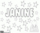 Janine, name of Hebrew origin. Its meaning is Gift of God