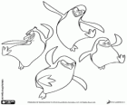 The jumps of the four penguins of Madagascar