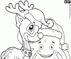 Pypus and his friend the reindeer with Santa Claus hats