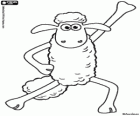 Shaun, a sheep doing gymnastics