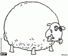 The sheep who is always eating, Shirley. A character from Shaun the Sheep