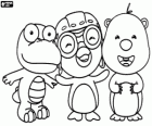 Pororo with two of his friends, Crong and Loopy