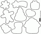The shapes of Christmas cookies to decorate