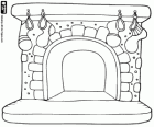 The fireplace with socks for Christmas