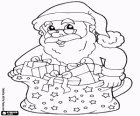 Santa Claus with Christmas gifts's bag