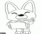 Eddy the fox with a sheet of paper