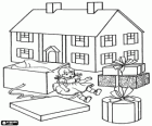 A few Christmas gifts, a dolls house, a doll and other gifts to open
