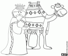 Caspar and the camel. Caspar is the middle-aged king