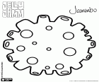 The planet Jammbo of JellyJamm. Jammbo is a musical planet. Their craters emit notes and sounds