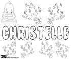 Christelle, French variant of Christine, Christina. Name of Latin origin, derived from Christinus, its meaning is follower of Christ