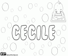 Cécile, name in French and in Dutch. Name of Latin origin, derived from Caecilius