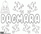 Dagmara, feminine name from Norse or Slavic origin. Derived from Dagmaer. Variant of names such as Dagmar