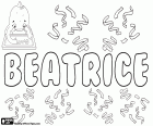 Beatrice, name of Latin origin. Beatrix derivative. Its meaning is saint