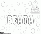 Beata, name of Latin origin. Feminine form of Beato. Derived from the latin word, beatus