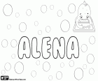 Alena, name in German, Russian and in slavic languages. Alenka, variant of Alena. Alena also is the short form of names such as Magdalena