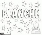 Blanche, name for girl of Germanic origin. Derived from the Germanic Blank, its meaning is white and pure