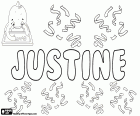 Justine, name for girl in English, French, German, Norwegian and Dutch. Justine, a name derived from the Latin Iustina
