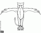 A mythological creature with outstretched wings, a gryphon