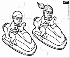 Puzzle with two people on water scooters