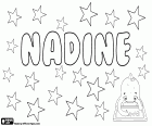 Nadine, feminine name in French used in many countries. Nadine, variant of Nadia and Nadya, name of Slavic origin, its meaning is hope