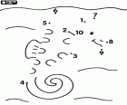 A seahorse, a drawing to join the dots