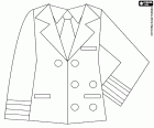 The jacket of the uniform of the captain of the airplane