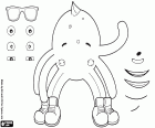 Complete the drawing of our friend Pypus the octopus with various eyes and mouths