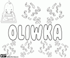 Oliwka, name for girl, diminutive of Oliwia